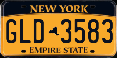 NY license plate GLD3583