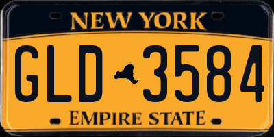 NY license plate GLD3584