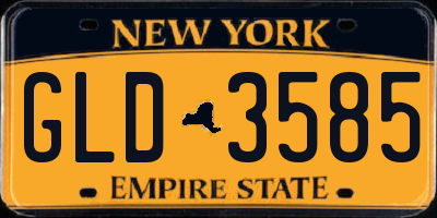 NY license plate GLD3585
