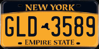 NY license plate GLD3589