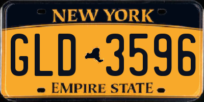 NY license plate GLD3596