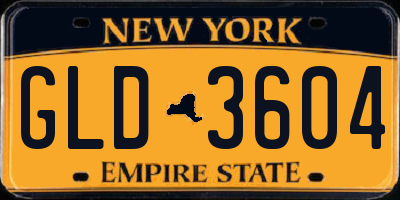 NY license plate GLD3604