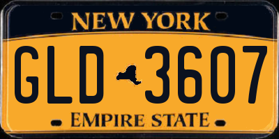 NY license plate GLD3607