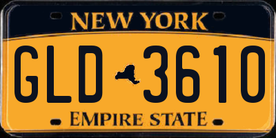 NY license plate GLD3610