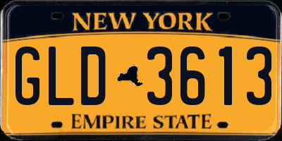 NY license plate GLD3613
