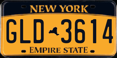 NY license plate GLD3614