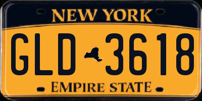 NY license plate GLD3618