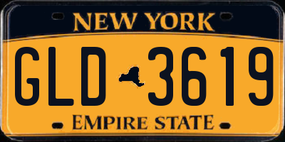 NY license plate GLD3619