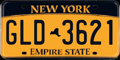NY license plate GLD3621