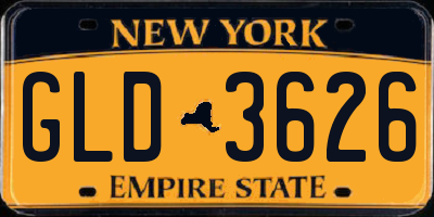 NY license plate GLD3626