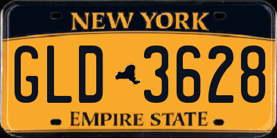 NY license plate GLD3628
