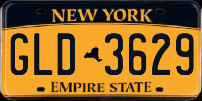NY license plate GLD3629