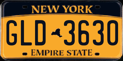 NY license plate GLD3630