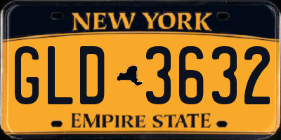 NY license plate GLD3632