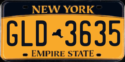 NY license plate GLD3635