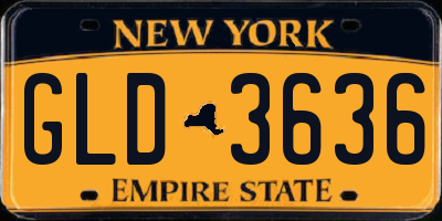 NY license plate GLD3636