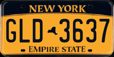 NY license plate GLD3637