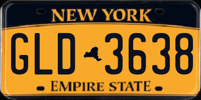 NY license plate GLD3638