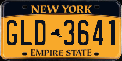 NY license plate GLD3641
