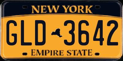 NY license plate GLD3642