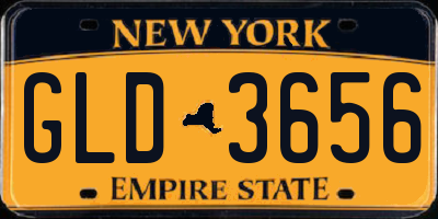 NY license plate GLD3656