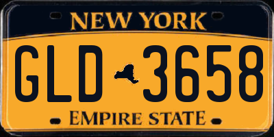 NY license plate GLD3658