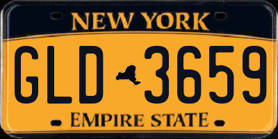 NY license plate GLD3659