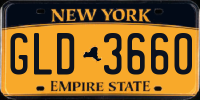 NY license plate GLD3660