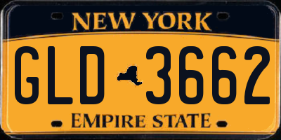 NY license plate GLD3662
