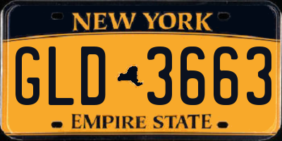 NY license plate GLD3663