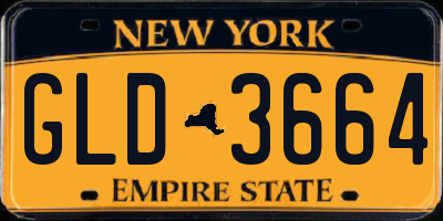 NY license plate GLD3664