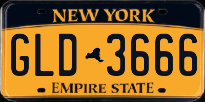 NY license plate GLD3666
