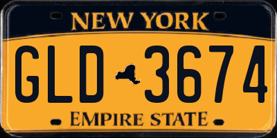 NY license plate GLD3674