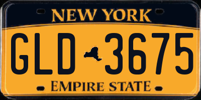NY license plate GLD3675