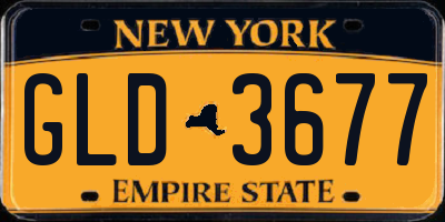 NY license plate GLD3677