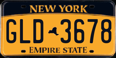 NY license plate GLD3678