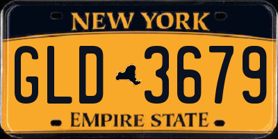 NY license plate GLD3679