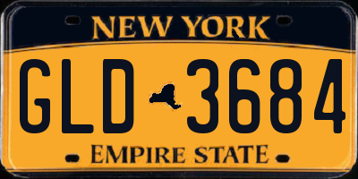 NY license plate GLD3684