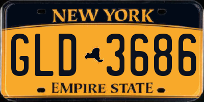NY license plate GLD3686