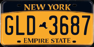 NY license plate GLD3687