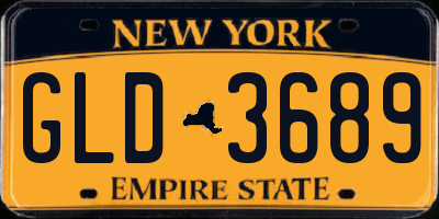 NY license plate GLD3689