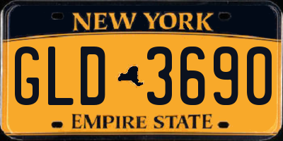 NY license plate GLD3690