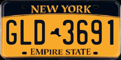 NY license plate GLD3691