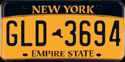 NY license plate GLD3694