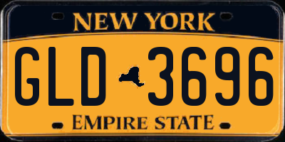 NY license plate GLD3696