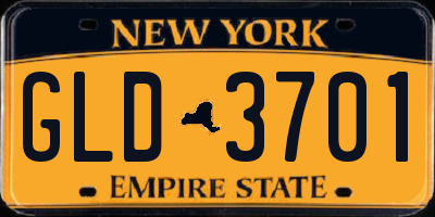 NY license plate GLD3701
