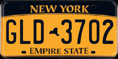 NY license plate GLD3702