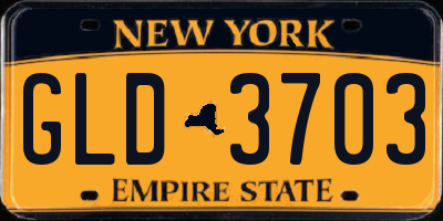 NY license plate GLD3703