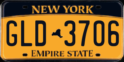 NY license plate GLD3706