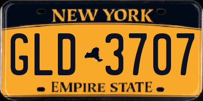 NY license plate GLD3707